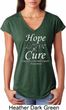 Hope Love Cure Carcinoid Cancer Ladies Tri Blend V-neck