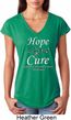 Hope Love Cure Carcinoid Cancer Ladies Tri Blend V-neck