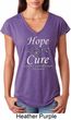 Hope Love Cure Carcinoid Cancer Ladies Tri Blend V-neck