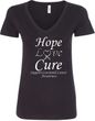 Hope Love Cure Carcinoid Cancer Ladies V-Neck