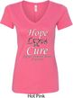Hope Love Cure Carcinoid Cancer Ladies V-Neck