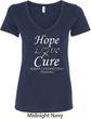 Hope Love Cure Carcinoid Cancer Ladies V-Neck