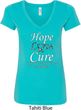 Hope Love Cure Carcinoid Cancer Ladies V-Neck