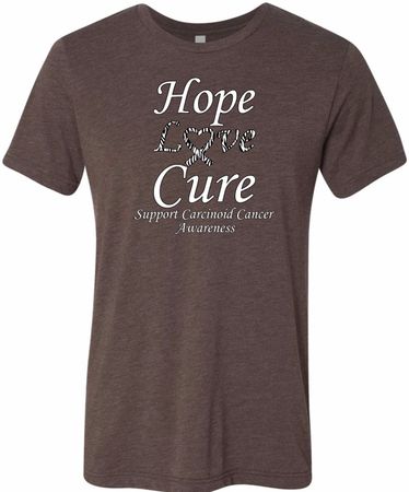 Hope Love Cure Carcinoid Cancer Tri Blend Tee
