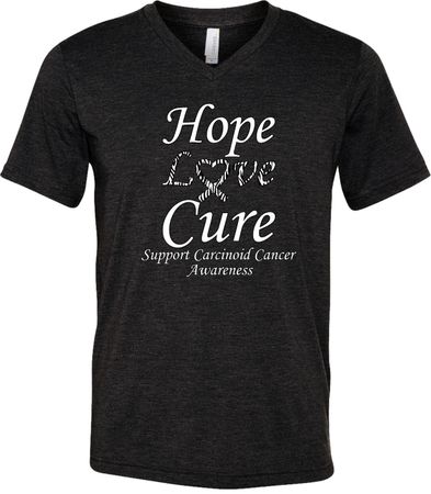 Hope Love Cure Carcinoid Cancer Tri Blend V-neck