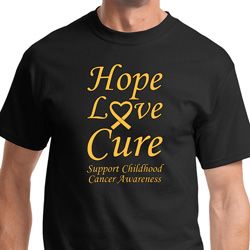 Hope Love Cure Childhood Cancer Awareness Mens Shirts