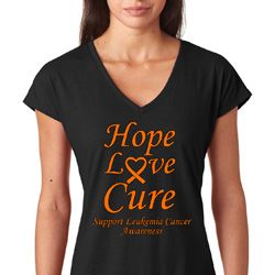 Hope Love Cure Leukemia Cancer Awareness Ladies Shirts