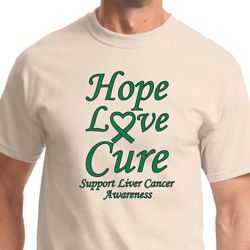 Hope Love Cure Liver Cancer Awareness Mens Shirts
