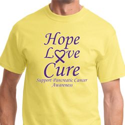 Hope Love Cure Pancreatic Cancer Mens Shirts