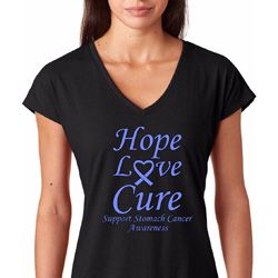 Hope Love Cure Stomach Cancer Ladies Shirts