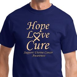 Hope Love Cure Uterine Cancer Awareness Mens Shirts