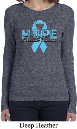 Hope Prostate Cancer Ladies Long Sleeve Shirt