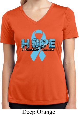 Hope Prostate Cancer Ladies Moisture Wicking V-neck Shirt