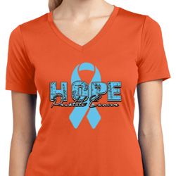 Hope Prostate Cancer Ladies Moisture Wicking V-neck Shirt