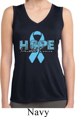 Hope Prostate Cancer Ladies Sleeveless Moisture Wicking Shirt