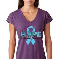 Hope Prostate Cancer Ladies Tri Blend V-Neck Shirt