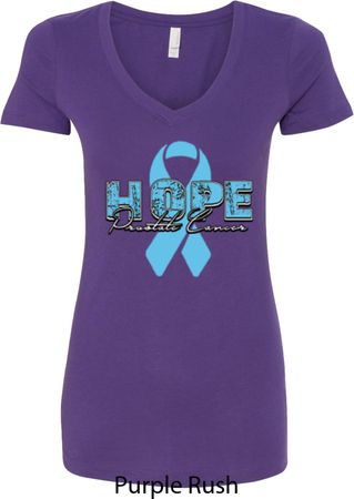 Hope Prostate Cancer Ladies V-Neck Shirt