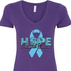 Hope Prostate Cancer Ladies V-Neck Shirt
