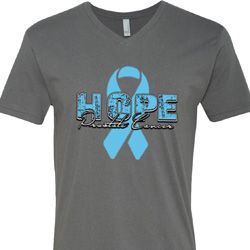 Hope Prostate Cancer Mens V-Neck Shirt Hope Prostate Cancer Mens V-Neck Shirt