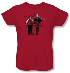 Hot Fuzz Ladies T-shirt Movie Days Work Red Tee Shirt