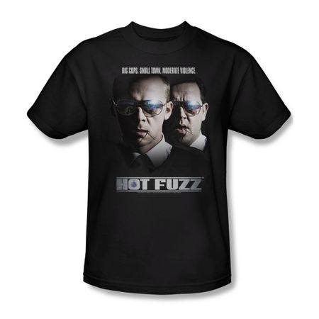 Hot Fuzz Shirt Big Cops Adult Black Tee T-Shirt