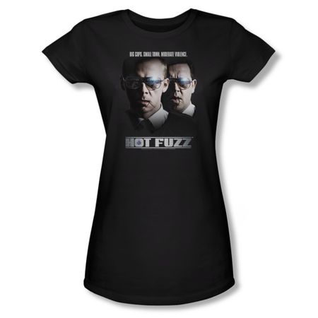 Hot Fuzz Shirt Juniors Big Cops Black Tee T-Shirt