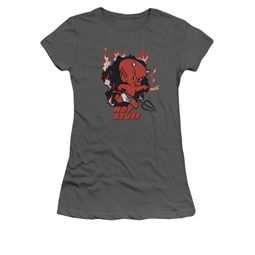 Hot Stuff Shirt Juniors Singe Charcoal T-Shirt