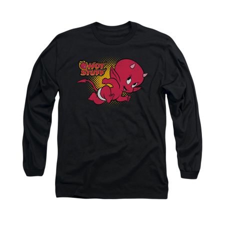 Hot Stuff Shirt Running Long Sleeve Black Tee T-Shirt