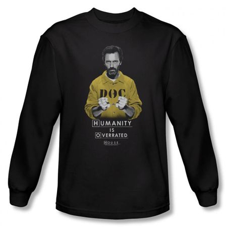 House Shirt Arrested Long Sleeve Black Tee T-Shirt