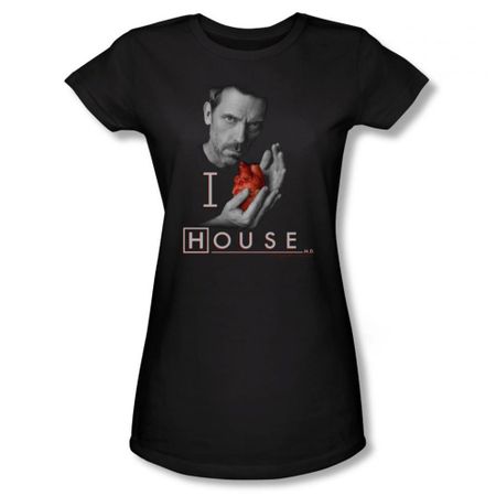 House Shirt Juniors I Heart House Black T-Shirt