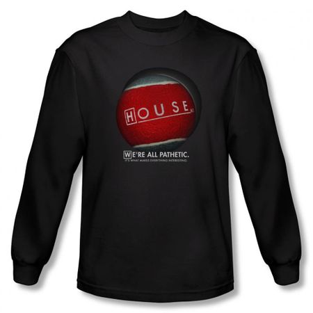 House Shirt Pathetic Long Sleeve Black Tee T-Shirt