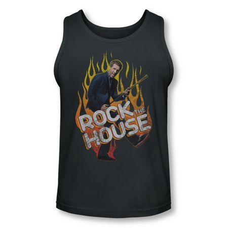 House Shirt Tank Top Rock The House Charcoal Tanktop
