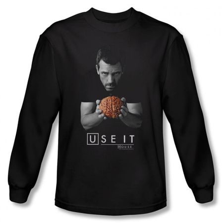 House Shirt Use It Long Sleeve Black Tee T-Shirt