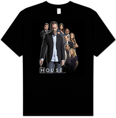 House T-shirt TV Show House Crew Adult Black Tee