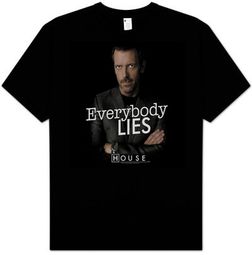 House T-shirt TV Show Kids Size Everybody Lies Youth Black Tee