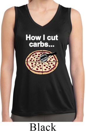 How I Cut Carbs Ladies Sleeveless Moisture Wicking Shirt