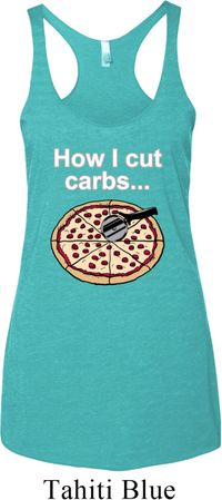 How I Cut Carbs Ladies Tri Blend Racerback Tank Top