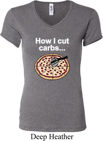 How I Cut Carbs Ladies V-neck Shirt