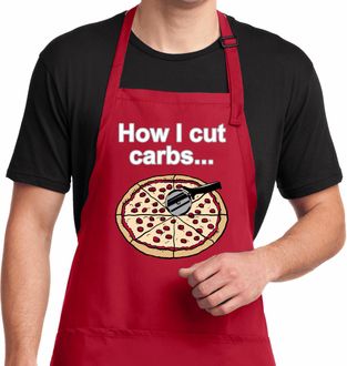 How I Cut Carbs Mens Full Length Apron with Pockets