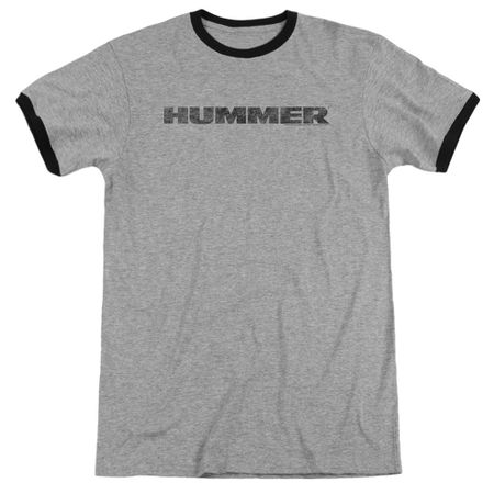 Hummer Distressed Logo Athletic Heather Ringer Shirt
