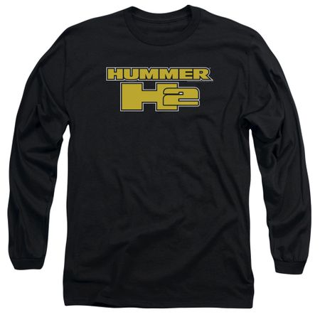 Hummer Long Sleeve Shirt H2 Block Logo Black Tee T-Shirt