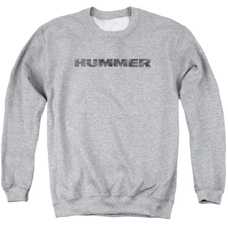 Hummer Sweatshirt Distressed Logo Adult Athletic Heather Sweat Shirt