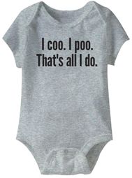 I coo. I poo. that's all I do Funny Baby Romper Grey Infant Babies Creeper I coo. I poo. that's all I do Funny Baby Romper Grey Infant Babies Creeper