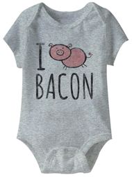 I Love Bacon Funny Baby Romper Grey Infant Babies Creeper I Love Bacon Funny Baby Romper Grey Infant Babies Creeper