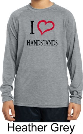 I Love Handstands Kids Dry Wicking Long Sleeve Shirt