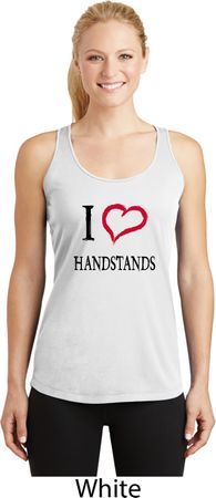 I Love Handstands Ladies Moisture Wicking Racerback Tank Top