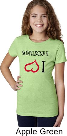 I Love Handstands Upside Down Girls Shirt
