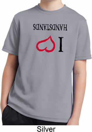 I Love Handstands Upside Down Kids Moisture Wicking Shirt