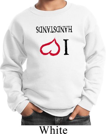 I Love Handstands Upside Down Kids Sweat Shirt