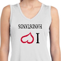 I Love Handstands Upside Down Ladies Sleeveless Moisture Wicking Shirt